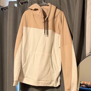 Mono B Two-Tone Cream and Tan Hooded Pullover